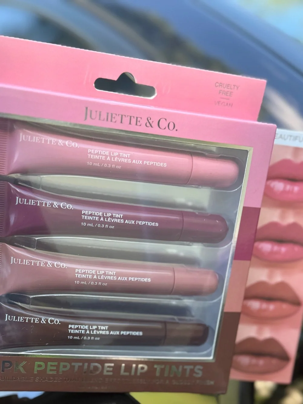 4-Pack Peptide Lip Tints — Pink & Neutral Set